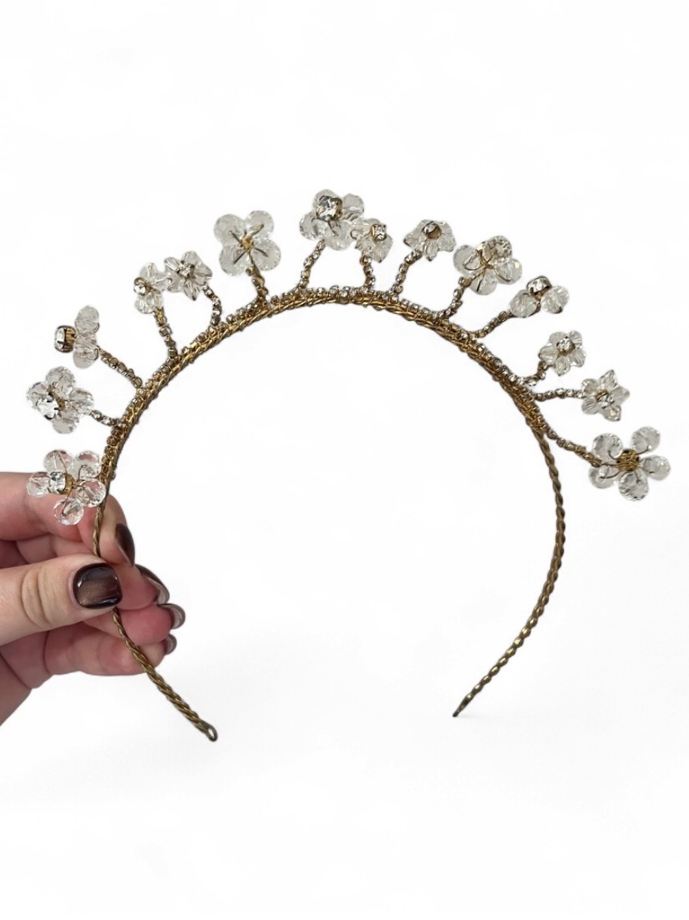 Gold Floral Crystal and Rhinestone Headband